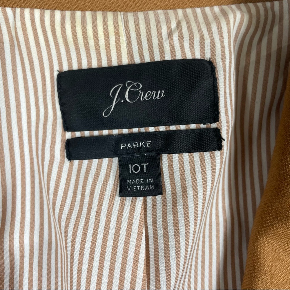 J.Crew Parke Blazer in Italian Stretch Wool Blend Women Sz 10 Tall Tan - Picture 6 of 10
